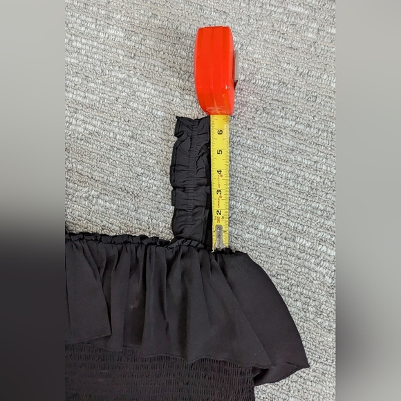 Forever 21 Black Smocked Ruffle Crop Top - Picture 9 of 11